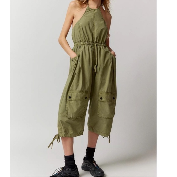 BDG Pants - BDG Frankie cropped halter utility jumpsuit